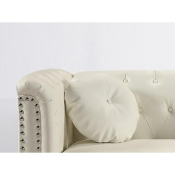 S5704-L CREAM WITH FAUX LEATHER