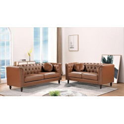 S5698-L+S BROWN FAUX LEATHER