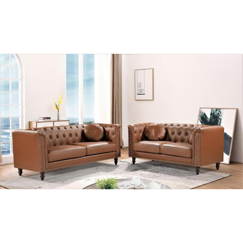 S5698-L+S BROWN FAUX LEATHER